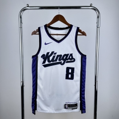 2024  Sacramento Kings White #8 NBA Jersey-311