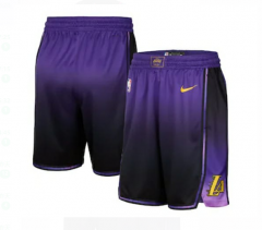 2025 NBA Los Angeles Lakers Purple NBA Shorts-311