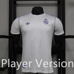 Player Retro Version Real Madrid White&Purple Thailand Soccer Jersey AAA-888