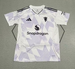 （s-4xl）25-26 correct version Manchester United Away White&Purple Thailand Soccer Jersey AAA-9755