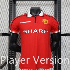 Player version 1998-99 Manchester United Red Thailand Soccer Jersey-888