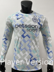 Player Version 2025-26 Inter Milan  Away White LS Thailand Soccer Jersey AAA-0871