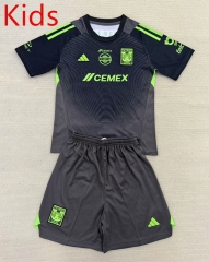 2025-26 Tigres UANL Goalkeeper Black&Grey  Kids/Youth Soccer Uniform-AY