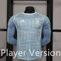Player Version 2025-26  Juventus  Away Light Blue LS Thailand Soccer Jersey AAA-888