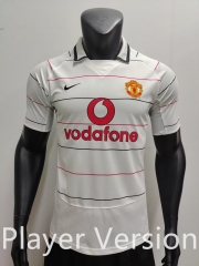 Player Retro version 2004-2005 Manchester United 2nd Away White Thailand Soccer Jersey-0871