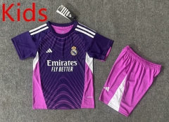 2025-26 Real Madrid Goalkeeper Purple  kids Soccer Uniform-6748