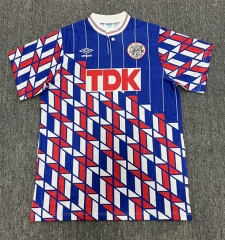 Retro Version 89-90 Ajax  Away Blue&Red Thailand Soccer Jersey AAA-0009