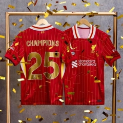 #25 Champion 2024-25 Liverpool Home Red Thailand Soccer Jersey AAA-403（with patch）