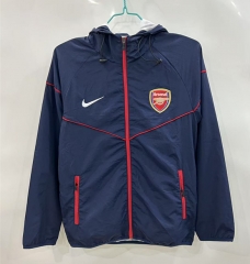 2025-26 Arsenal Blue Wear Thailand Trench Coats with Hat-0255