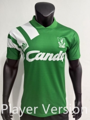 Retro Player Version 91-92 Liverpool Away Green Thailand Soccer Jersey AAA-0871