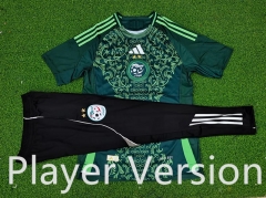 Player version 25-26 Algeria Green Thailand Soccer Tracksuit-9926（Black pants）