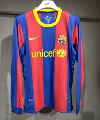 Retro Version10-11 Barcelona Home Red&Blue LS Thailand Soccer Jersey AAA-4563