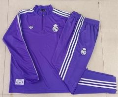 2025-26 Retro version Real Madrid Purple Thailand Soccer Tracksuit-815