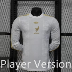 Player Version 2025-26  Mexico White LS Thailand Soccer Jersey AAA-888