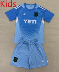 2025-26 Austin FC Goalkeeper Blue kids  Soccer Uniform-AY