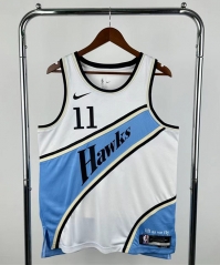 2025 city Version  NBA  Atlanta Hawks White&Blue   #11 Jersey-311