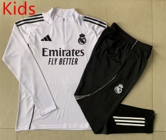 2025-26 Real Madrid White Kids/Youth Soccer Tracksuit-815