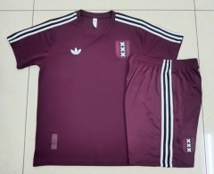 2025-26 Ajax Dark Red Soccer Tracksuit Uniform-815
