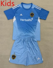 2025-26 Los Angeles Galaxy Goalkeeper Blue Kids/Youth Soccer Uniform-AY