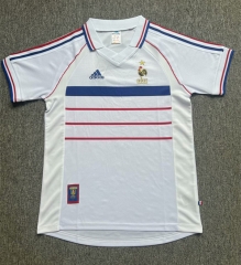 Retro Version 1998 France Away White Thailand Soccer Jersey AAA-0009