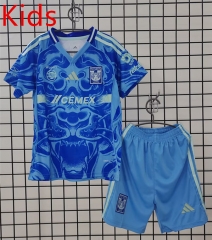 2025-2026 Tigres UANL Away Blue Kid/Youth Soccer Uniform-6850