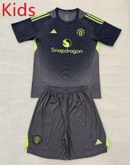 2025-26 Manchester United Goalkeeper Grey  Kids/Youth Soccer Uniform-2483