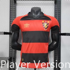 Player version 2025-26  Sport Recife Home Black&Red Thailand Soccer Jersey AAA-888
