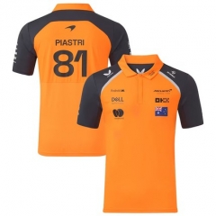 （With collar）2025 F1 McLaren Orange Black Formula One Racing Suit#81