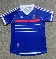 Retro Version 1998 France Home Blue Thailand Soccer Jersey AAA-0009