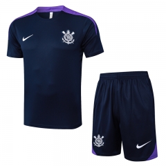 2024-2025 Corinthians  Royal Blue Short-sleeved Thailand Soccer Tracksuit-815