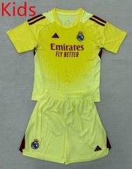 2025-26 Real Madrid Goalkeeper Yellow kids Soccer Uniform-AY