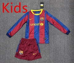 Retro Version 10-11 Barcelona Home Red&Blue Kids/Youth long Soccer Uniform-4247