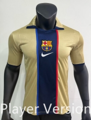 Player Retro Version 01-02 Barcelona  Away Golden  Thailand Soccer Jersey AAA-1959
