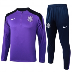 2024-2025 Corinthians Black Thailand Soccer Tracksuit-815