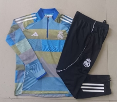 2025-26  Real Madrid Blue&Green Thailand Soccer Tracksuit-815