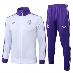2024-2025   Real Madrid White&Purple Thailand Soccer Jacket Uniform-815