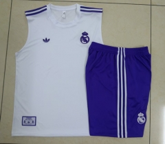 2025-26 Real Madrid White Vest-Sleeved Thailand Soccer Tracksuit-815