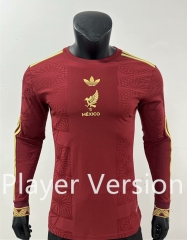 (S-3XL) Player Version 2025-2026 Special Version Mexico Red LS Thailand Soccer Jersey AAA-9056