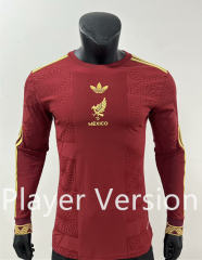 (S-3XL) Player Version 2025-2026 Special Version Mexico Red LS Thailand Soccer Jersey AAA-9056
