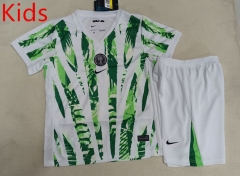 2025-26 Nigeria Home White Green Kid/Youth Soccer Uniform-507