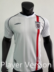 Player Retro Version 2002 England Home White Thailand Soccer Jersey AAA-0871