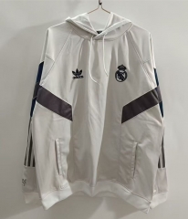 2025-26 Real Madrid White Thailand Soccer Tracksuit Top With Hat-0255