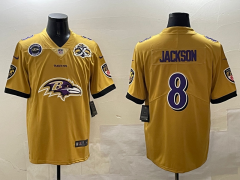 NFL Baltimore Ravens Yellow #8Jersey