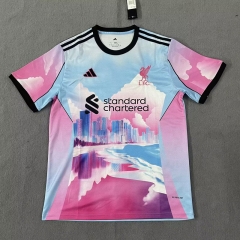 2025-26 Liverpool Pink &Blue Thailand Soccer Jersey AAA-9070