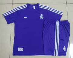 2025-26 Real Madrid Purple Short-Sleeved Thailand Soccer Tracksuit-815