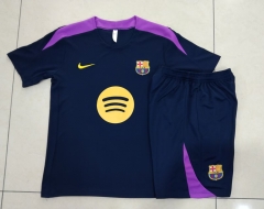 2025-26 Barcelona  Blue Short-sleeved Thailand Soccer Tracksuit-815