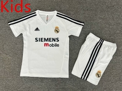 Retro Version 04-05 Real Madrid Home White Kids/Youth Soccer Uniform-7809