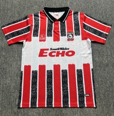 Retro version 1993-94 Cardiff City Away Red&Grey Thailand Soccer Jersey-0009