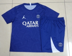 2025-26 Paris SG Blue Short-Sleeve Thailand Soccer Tracksuit-815
