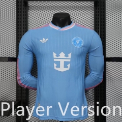 Player Version 2025-26  Inter Miami CF 2nd Away Blue LS Thailand Soccer Jersey-888